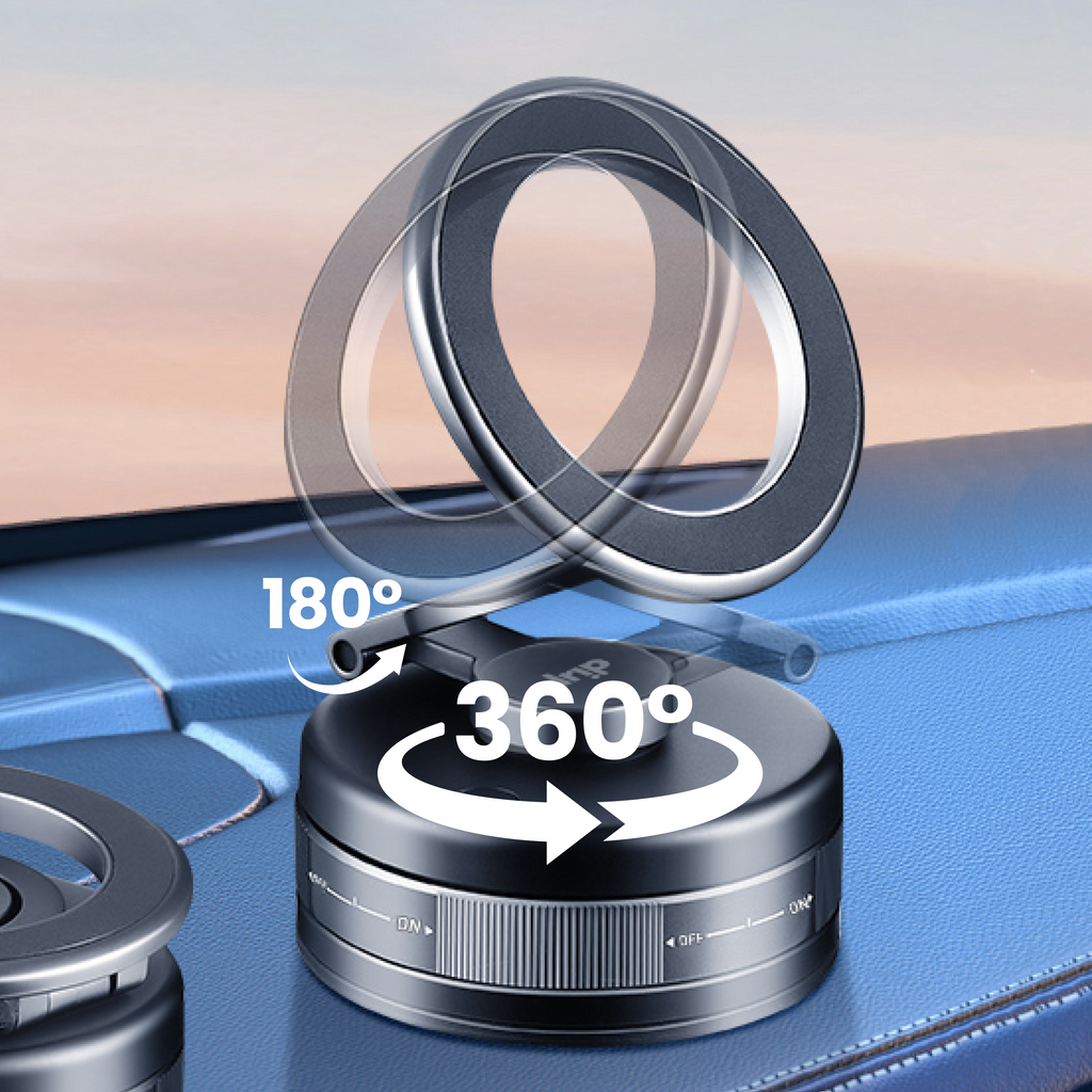 Drip Magnetic Phone Mount with Vacuum Suction & 360° Rotation Black