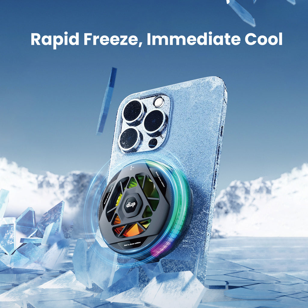 Drip Portable Magnetic Phone Cooling Radiator with LED Display & Removable Grip  Black