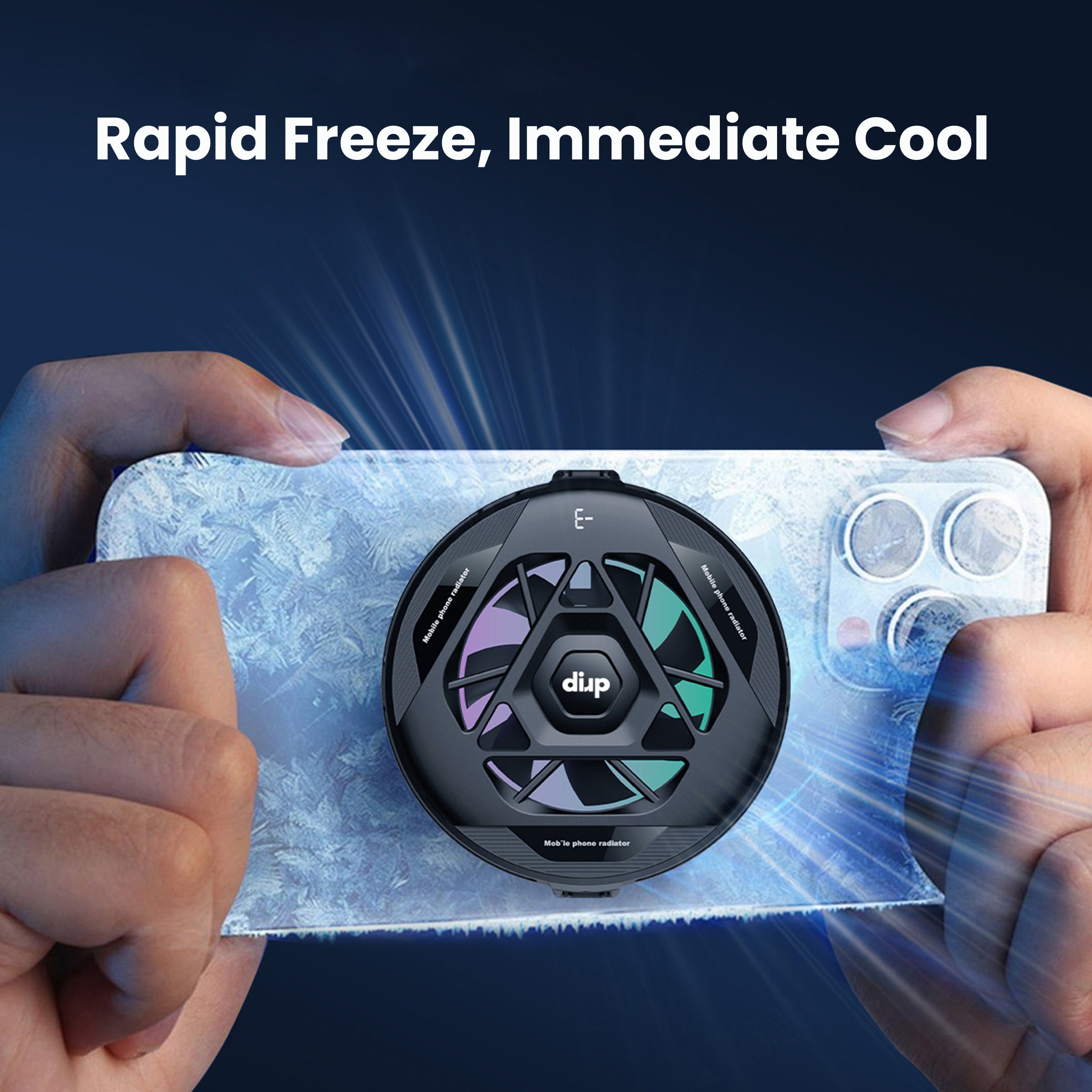 Drip Portable Magnetic Phone Cooling Radiator with LED Display & Removable Grip  Black