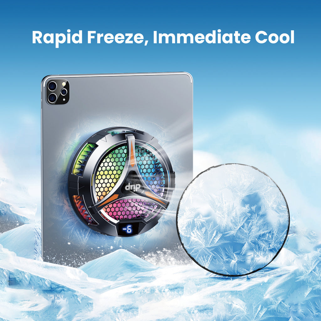 Drip Magnetic Tablet Cooling Radiator with LED Display Black