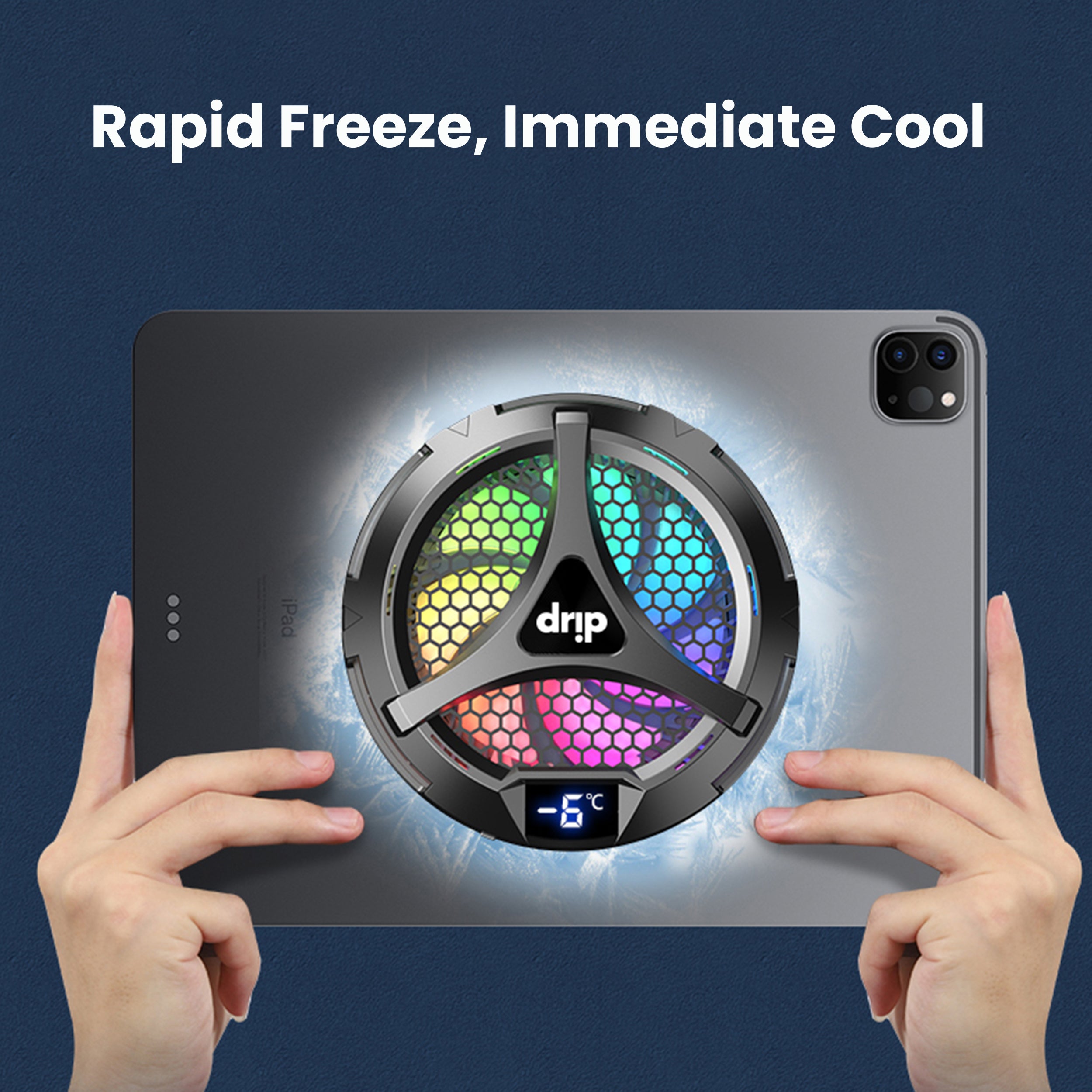 Drip Magnetic Tablet Cooling Radiator with LED Display Black