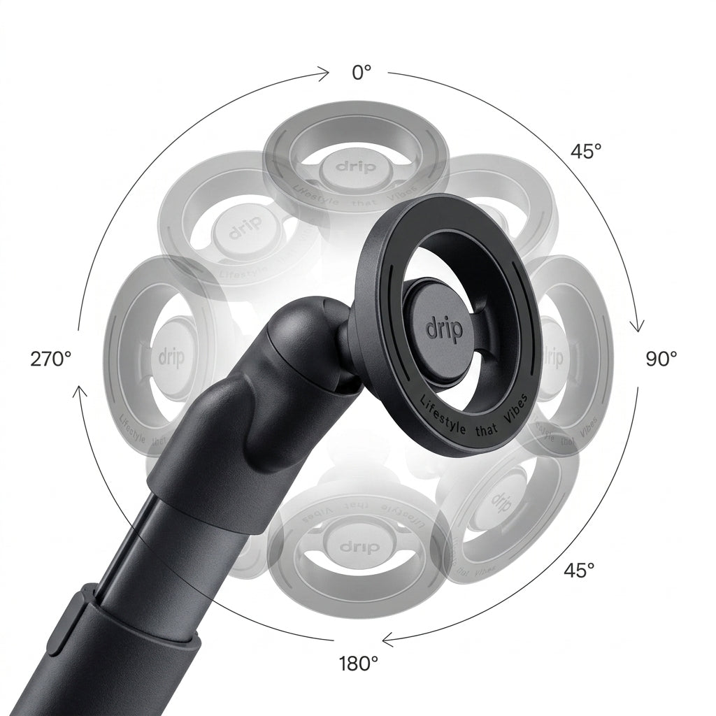 Drip phone mount 360-degree rotation view